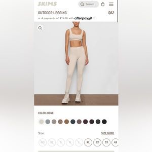 NWT SKIMS OUTDOOR LEGGING IN BONE SIZE SMALL